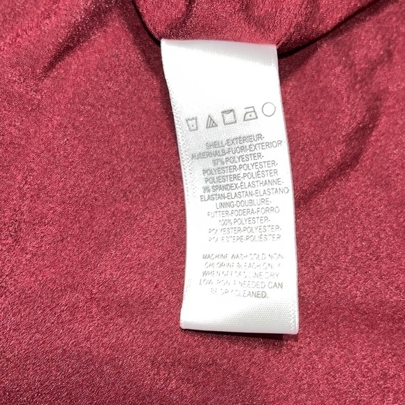 Dress the Population Gracelyn Blouson Jersey Maxi Gown Thigh High Slit Burgundy - Picture 13 of 14